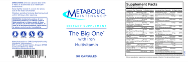 The Big One w/ Iron * Metabolic Maintenance Supplement - Conners Clinic
